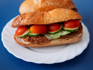 Crispy Fried Chicken Sandwich with Fresh Vegetables
