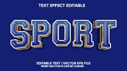 text effect sport blue editable