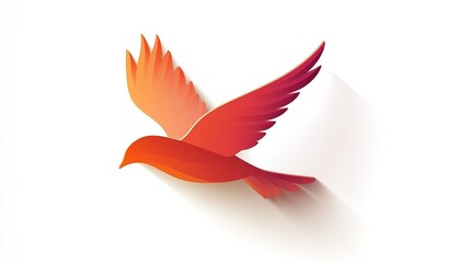 Fototapeta premium Bird in flight pose vector logo design with white background.