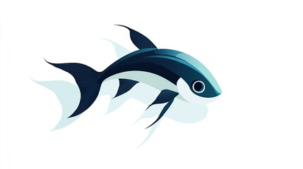 Fototapeta premium The fish is in vector logo format and has a white background.