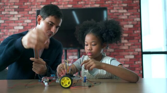 A young student learning about coding and programming - STEM.