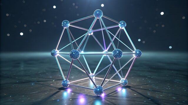 Abstract AI Data Network. Futuristic Artificial Intelligence Concept for Big Data, Machine Learning, and Quantum Computing. Digital Technology & Economic Systems.