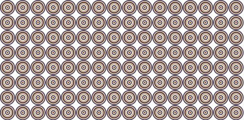 Seamless Retro Circular Concentric Rings Pattern in Purple, Yellow, and Black on White Background for Stylish Decorative Use. Illustration