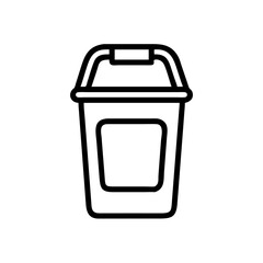 Black Trash Bin Icon Silhouette with on White Background, Minimal Garbage Can Symbol for Delete, Clean-Up, Recycle, and Digital Interface Design