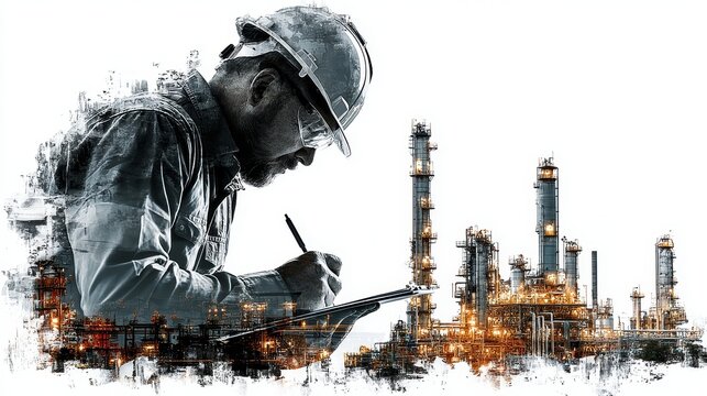 Electrical Engineer a worker engrossed in writing at a desk within an