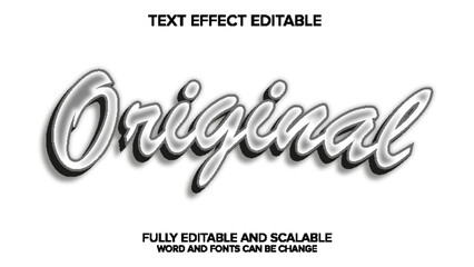 black and white original text effect editable