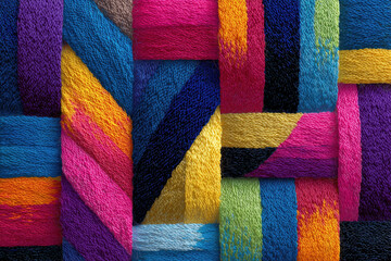 Woven Wonders: A vibrant display of intricately woven fabrics in a kaleidoscope of colors, showcasing texture and artistry.