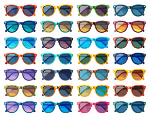 Pixelated Sunglasses Collection with Various Colors and Styles for Summer Fashion