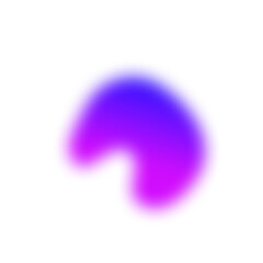 Blurred blue and purple gradient abstract organic shape element