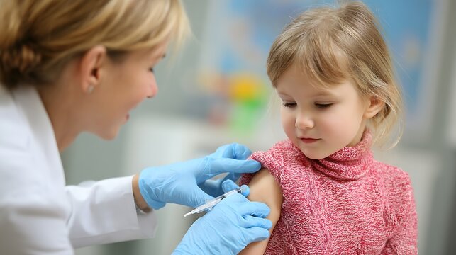 Child Getting Vaccine Shot From Doctor
