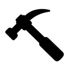 Black Hammer Icon, Vector Illustration, Tool Silhouette, Construction Symbol