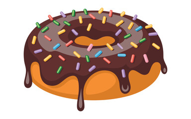 Donut vector design, vector illustration, Donut design, silhouette style.
