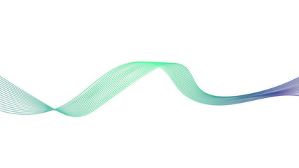 green wave, swoosh on white background
