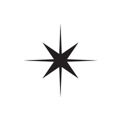 black and white star