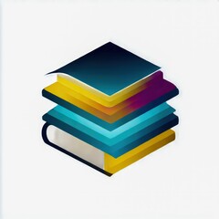 abstract layered book  education and learning branding