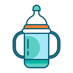 Baby bottle and feeder vector art illustration