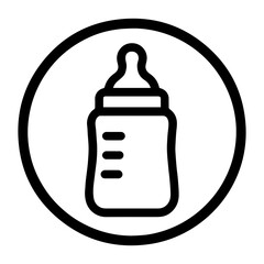 Baby bottle icon with transparent background representing infant-friendly environment and child care support
