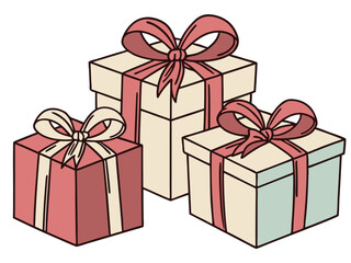 Fototapeta premium “Colorful Gift Box Set with Ribbons and Bows – 3D Vector Illustration for Holidays, Birthdays, and Celebrations”