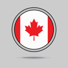 Fototapeta premium Canadian Flag Icon Red Maple Leaf on White and Red Background