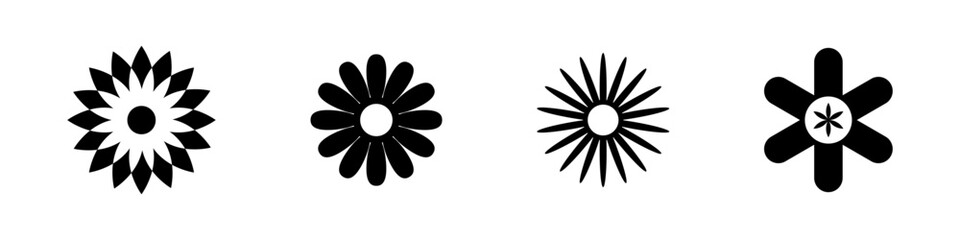 Obraz premium Flower icons set Vector illustration isolated on white background. Flower simple icon.