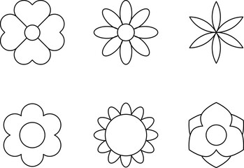 Flower icons set Vector illustration isolated on white background. Flower simple icon.