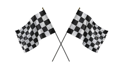 Fototapeta premium Checkered Flags Crossed Finish Line, Race, Competition, Victory, Success