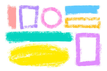 Colorful brush strokes and shapes. Paint brush hand drawn vector design elements. Artistic textured shapes for backgrounds.