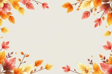 Autumn Watercolor Floral Frame