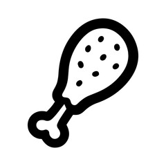 Fried chicken drumstick icon with transparent background representing Southern comfort food and crispy fried poultry
