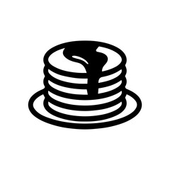 Stack of pancakes with syrup icon with transparent background representing classic breakfast menu and sweet morning meal
