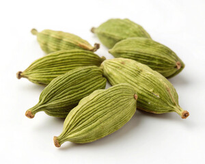  a fresh some Cardamom on a clean white background. 