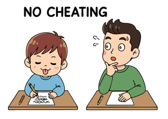 Academic Honesty Illustration of Cheating vs. Fair Play