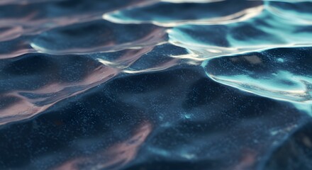 Abstract Water Texture Teal and Blue Ripples, Surface Reflections