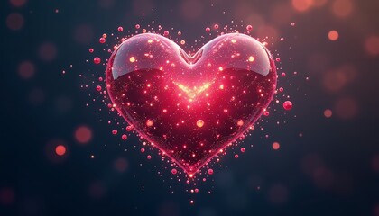 Heart Surrounded by Bokeh Lights