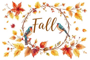 Vintage Fall Decor Illustration
