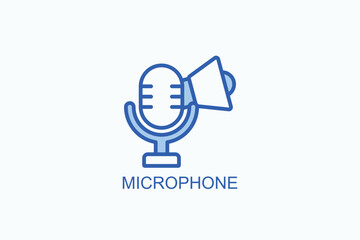 Microphone Icon Or Logo Isolated Vector Illustration