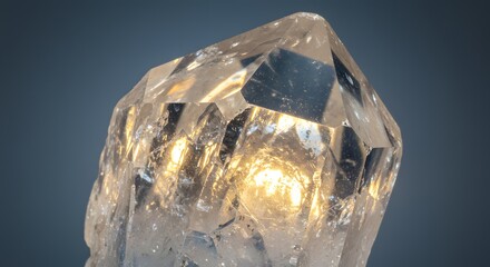 Luminous Clear Quartz Crystal A Stunning Display of Nature's Geometry