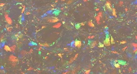 Microscopic View of Iridescent Opal A Colorful Gemstone Texture
