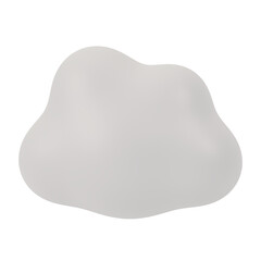 Cloud 3d render icon in cartoon plastic style minimal isolated on transparent white background
