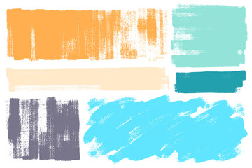 Brush strokes vector. Set of text boxes. Paintbrush collection. Grunge design elements. Dirty texture banners. Painted rectangular shapes as brush backgrounds.