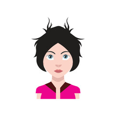 Social media profile female face vector. Color avatar symbol. Illustration eps 10