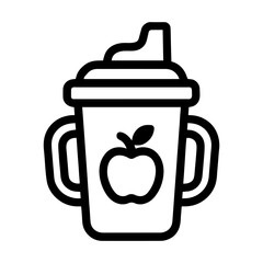 Obraz premium Sippy cup with apple juice icon with transparent background representing kids drinks and toddler beverage option 