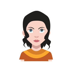 Social media profile female face vector. Color avatar symbol. Illustration eps 10