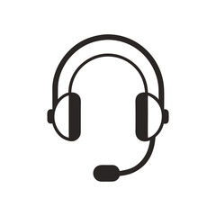 Modern Minimalist Headset Icon: Customer Support, Helpline, Technical Assistance, Online Service