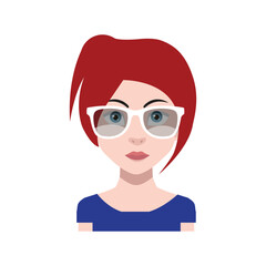 Female face vector. Color avatar symbol