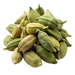 Cardamom Pods Without Shadow  isolated on transparent background