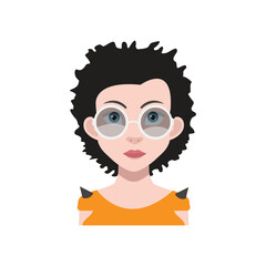 Female face vector. Color avatar symbol