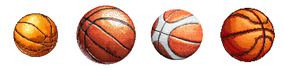 Hand Drawn Basketballs: Illustration of Various Designs for Sports and Recreation