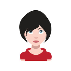 Female face vector. Color avatar symbol