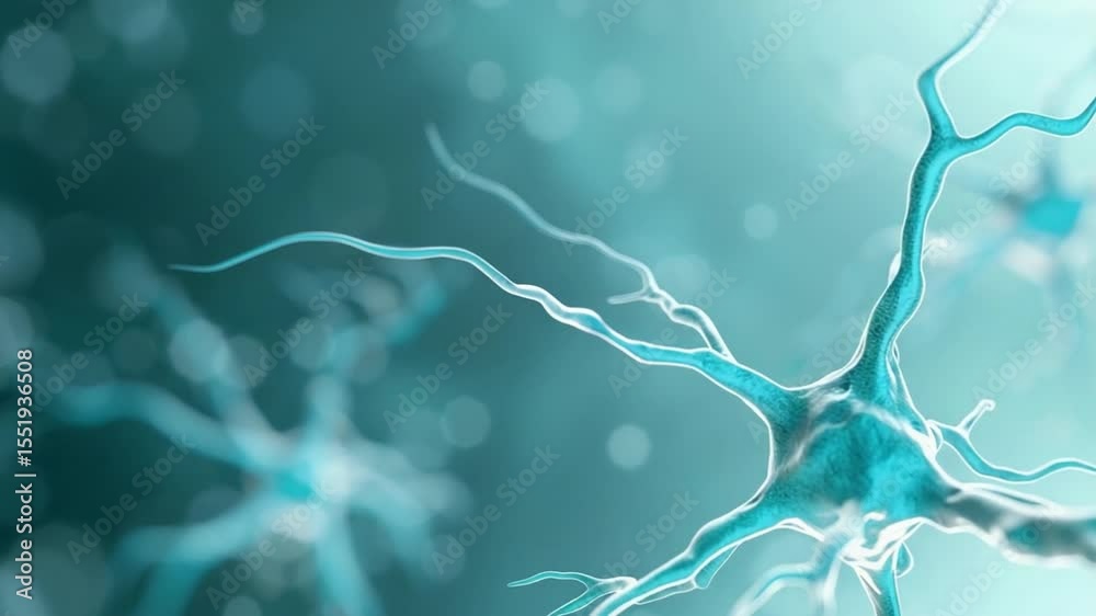Poster Neural Pathways: A detailed visualization of the intricate structure of neurons, with their dendrites and axons, creating a sense of the complex human brain